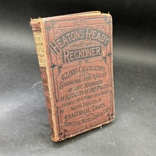 HEATONS READY RECKONER Antique Calculator Tables Inscribed 1883 Vintage HB