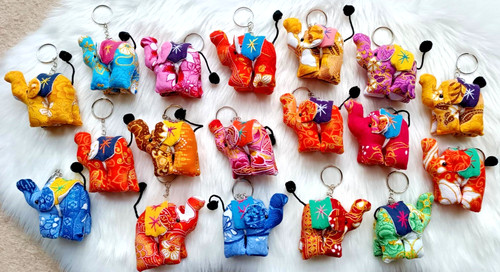 Handmade elephant keyring - elephant,