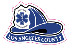 Los Angeles County EMS, EMT, PARAMEDIC, FIRE, HELMET STICKER DECAL NEW