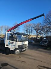 Mercedes 7.5 ton sleeper, flatbed with Fassi F50, Hiab crane