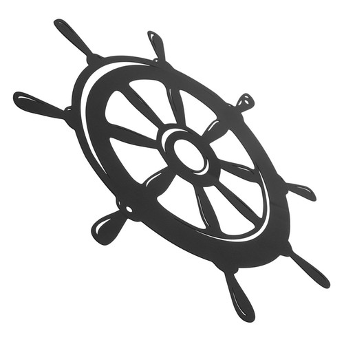 Black metal ship - ship, wall