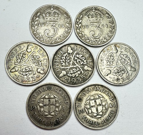 British silver threepence - 7,