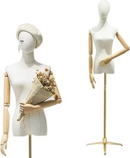 Female Mannequin Dress Form Torso, Adjustable Height Display with Tripod Stand