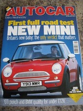 AUTOSPORT MAGAZINE MAY 2001 NEW MINI COOPER ALFA 157 MERC SLK RENAULT CLIO VW BE