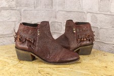 BURGUNDY LEATHER ANKLE WESTERN