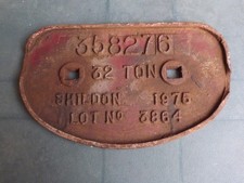 BR 32T MGR Merry Go Round HAA D Wagon Plate Shildon Lot 3864 1975 Railwayana