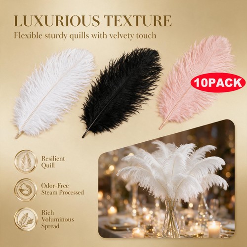 10pcs large ostrich feathers - large,