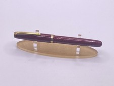 Mentmore Diploma Fountain Pen Dark Red Gold Trims 14ct Gold Fine Nib 1940’s Eng