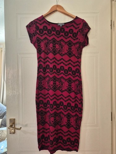 Apricot burgundy dress - burgundy,