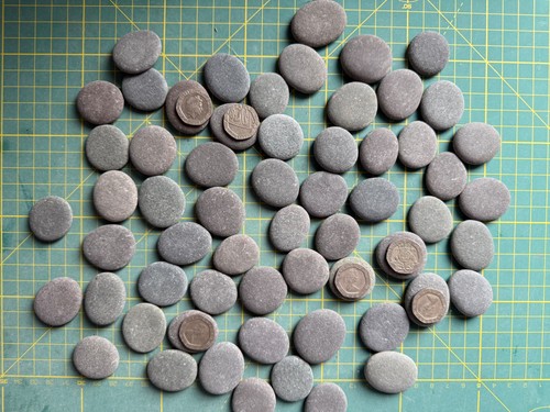 Smooth flat stones pebbles - smooth,