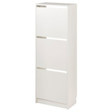 IKEA Bissa Shoes Storage Cabinet 3 Compartnents In White New