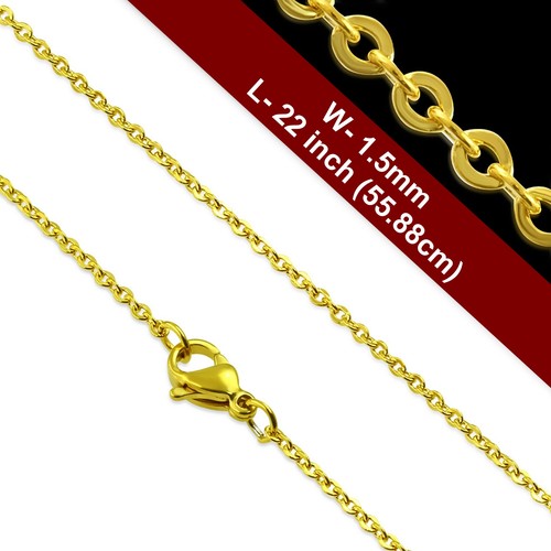 Gold stainless steel oval link - gold,