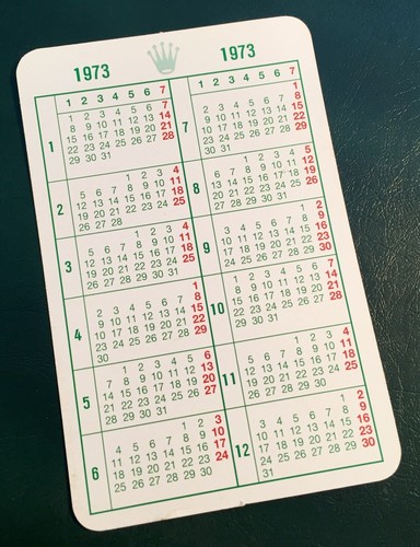 Rolex calendar 1973 - rolex,