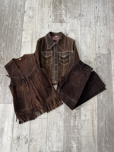 Vintage western suede leather - suede,