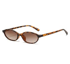 Leopard Oval Small Frame Sunglasses Retro Hailey Bieber Kendall Style New Trend
