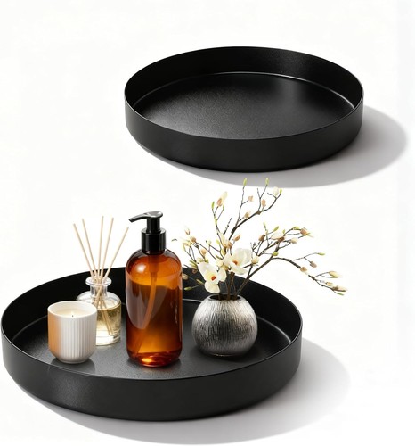 Pcs round tray black - 2,