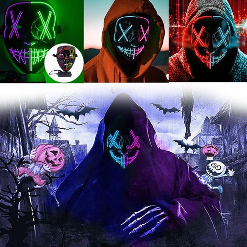 Led mask neon stitches - led,