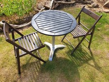 BISTRO TEAK TABLE IN BLACK NO CHAIRS COMMERCIAL QUALITY RESTURANT CAFE