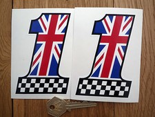 UK No1 Chequered Stickers Union Jack etc.Triumph Jaguar