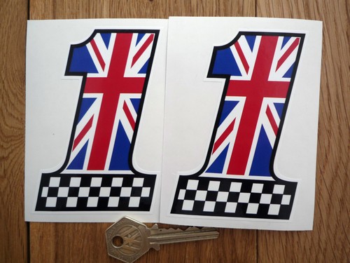 No1 chequered stickers - uk,