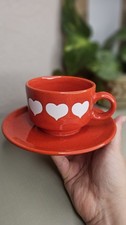 Vintage West German Waechtersbach Red Heart Mug and Saucer Germany