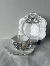 The Foley  China Antique tea trio Teacup Saucer Side Plate Plymouth Crest