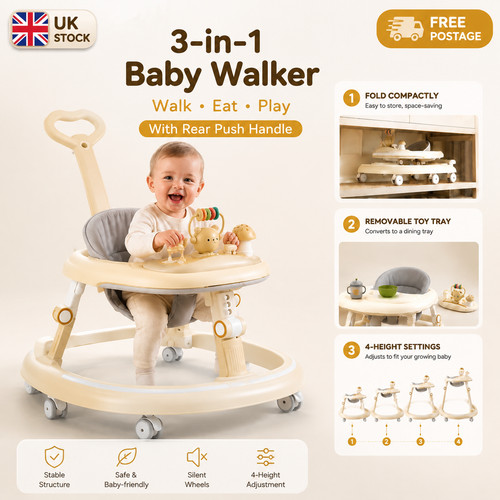 3in1 baby walker foldable push - 3in1,