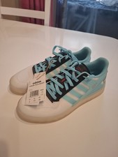 ADIDAS ORIGINALS FORUM TECH BOOST TRAINERS SIZE 8.5 WHITE AQUA BLUE BLACK