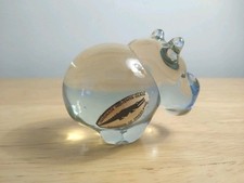 Vintage Handmade Ngewenya Glass Hippo Paperweight Ornament 3” Tall Approx