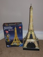 Ravensburger 3D Eiffel Tower Night Edition Light up jigsaw puzzle - complete