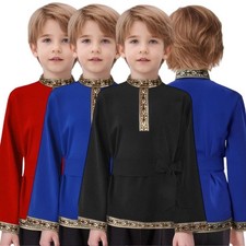 Unisex Kids Shirt Viking Tunic Halloween Costume Dance Danceweer Performance