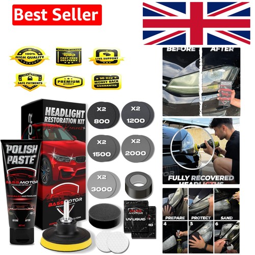 Car headlight restoration kit - car,