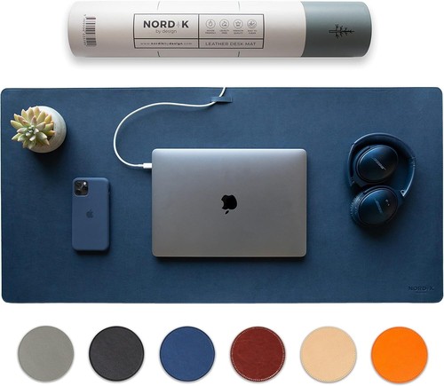 Nordik leather desk mat - mat, cable