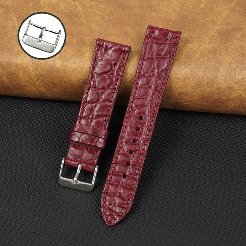 Flat burgundy leather watch - flat,
