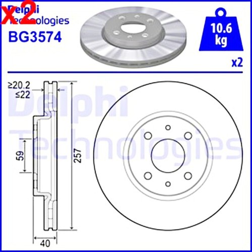Brake disc delphi fits - brake,