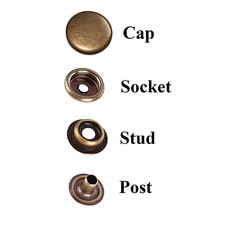 17mm Heavy Duty Press Studs Snap Popper Fasteners Buttons Leather Brass Sewing