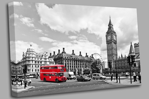 London town red - bus, canvas