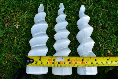 Selenite 15cm spiral horn - selenite,