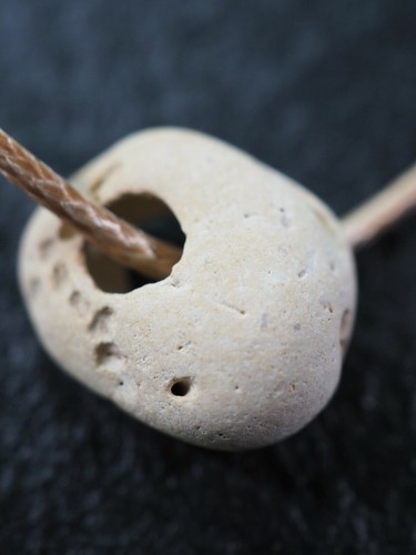 Natural hag stone pendant - stone,