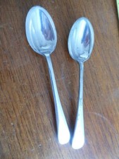 TEASPOONS SILVER PLATED 2 X VINTAGE EPNS TEA SPOONS   14cm long