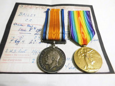 PAIR OFFICERS MEDALS 2 LIEUTENANT C C BAILEY LEICESTER YEOMANRY REGT