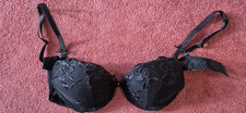 M&S PER UNA LACY PADDED BLACK BRA 32B