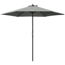 Outsunny 2.8m Patio Umbrella Parasol Outdoor Table Umbrella 6 Ribs Dark Grey