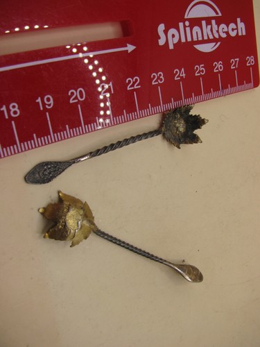 Antique pair silver salt - antique, of