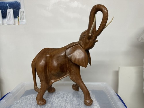 Elephant sculpture wooden - elephant,