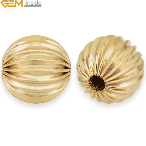 Corrugated bead 14k yellow - bead,