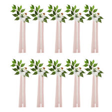 10Pcs Wedding Aisle Decorations Pew Flowers Chair Decor Artificial Flowers White