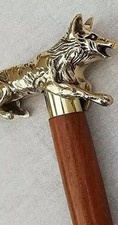 Brass Wolf Head Handle Walking
