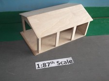 Large Wooden Model Farm Building 1:87th Scale Large Bale Shed