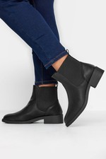Wide & Extra Wide Fit Faux Leather Elasticated Chelsea Boots